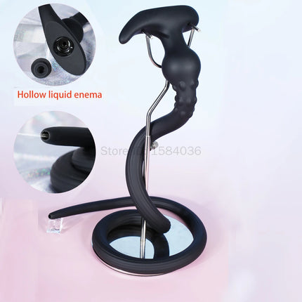 Super Long Anal Plug Silicone Wearable Butt Plug Hollow Enema Vaginal Cleaning Glowing Dildo Deeper Adult Toys Sex Toys Sex Shop
