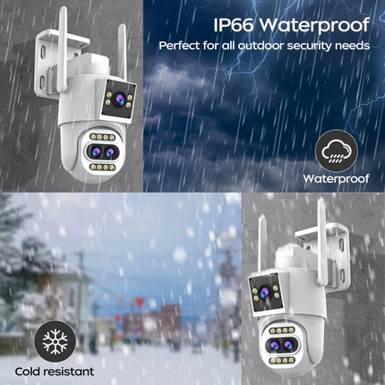 JOOAN IP Camera 6K 9MP HD WiFi Outdoor Camera 10X Zoom Three Lens Dual Screen Home Security PTZ Camera Video Surveillance