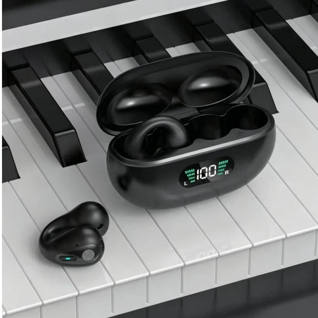 X22 Wireless Bluetooth Earphones Ear-clip LED Power Display Headset Sport Earbuds for Phone HD Sound Game Headphones With Mic