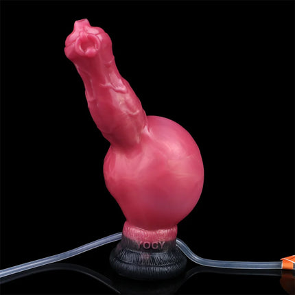 SMMQ Inflatable Dog Dildo With Squirting Function Soft Silicone Realistic Penis Ejaculation Vagina G-spot Massager For Women