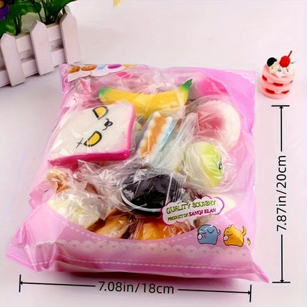 NEW 10pcs Squishies Toy Medium Mini Soft Bread Toys Key Banana Cake Toast Squishy Toy Kawaii Toys Squishy Pack Toy Random