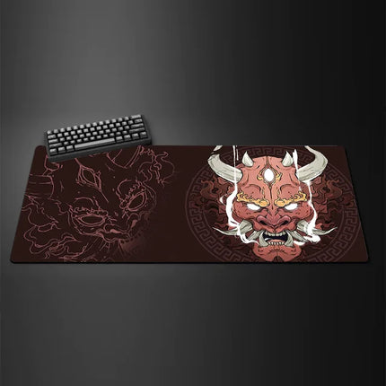 Game mouse pad Japanese samurai devil mousepad black ghost face gamer desk mat mouse pad carpet gaming accessories table pad