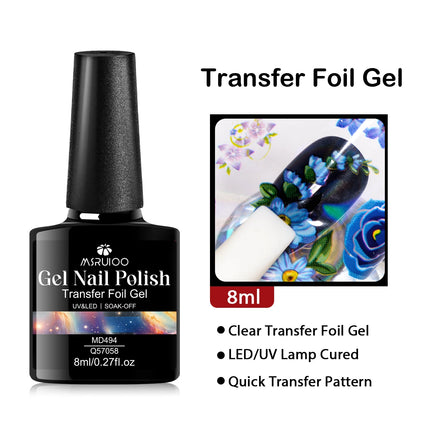 8ml Transfer Foil Gel Nail Polish Semi-Permanant Varnish For Adhesive Sticker Nail Glue Soak Off UV LED Gel Nail Art Decorations