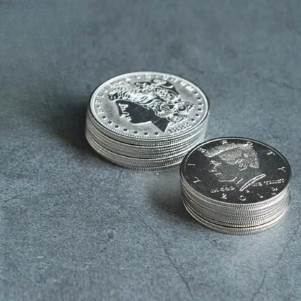 10pcs Super Thin Palming Coins (Half Dollar/Morgan) Magic Tricks Appearing/Vanishing Coin Magia Accessories Gimmicks Props Fun