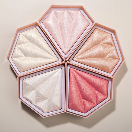 Natural Diamond Highlighter Powder 5 Color Shimmer Contour Nose Shadow Brightening Face Makeup Cosmetics Palette
