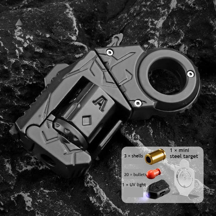 Stress Relief Sensory Toy Shell-Ejecting Metal Alloy Pistol Tactical Style EDC Office Desk Shooting Gadget for Boys Collectors