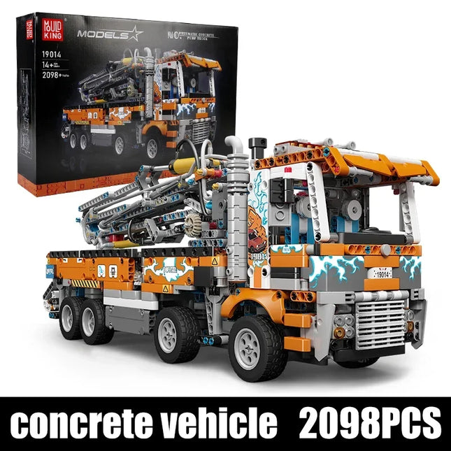 19014 Pneumatic Concrete Pump Truck 2132pcs Small Particle Assembly Model Kit Building Block set DIY Toys for Christmas Gifts