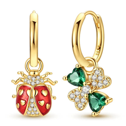 Luminous Shell Women Earrings Original 925 Sterling Silver Pave CZ Star Moon Hoop Earrings Engagement Wedding Jewelry