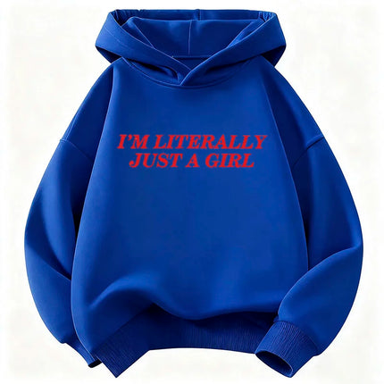 "I'm Literally Just A Girl" Letter Printed Children's Sweatshirt Cute Hoody for Boys Girls Spring Casual Hoodies
