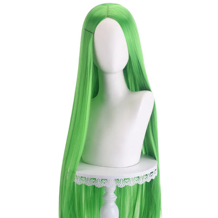 Long Straight Cosplay Wig Centre Parting Central Split Blond Pink Red Purple Heat Resistant Synthetic Hair Wigs
