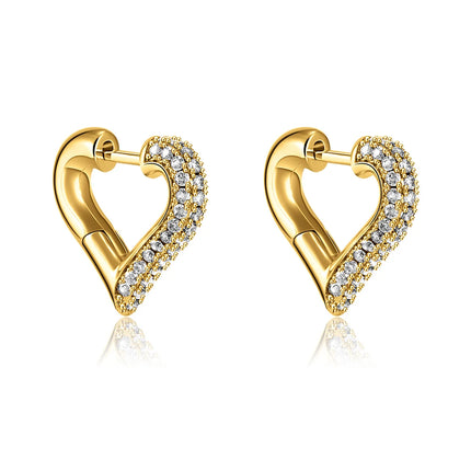 Fashion CZ Zircon Round Huggie Hoop Earrings for Women Geometric U Shape Ear Buckle Hoops Gold Plated Stainless Steel Jewelry