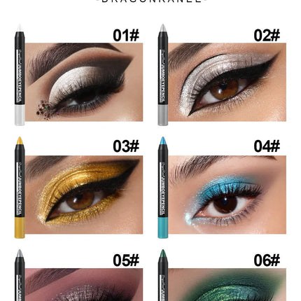 12Pcs Highlighter Eyeshadow Pencil Set Waterproof Glitter Eye Shadow Lying Silkworm Makeup Pigment Cosmetics White Eyeliner Pen