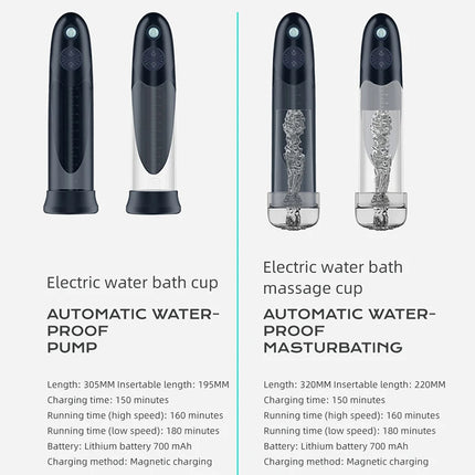 Penis Pump Water Bath Penis Exerciser Penile Thicken Electric Sex toys Dick Massage Product Cock Stretch Toy for Man