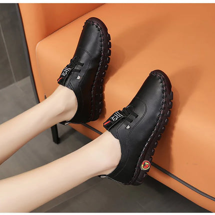 Sneakers Women Shoes Loafers Lace Up Leather Flat New Spring Casual comfortable Mom Shoe Mujer Zapatos Chaussure Femme