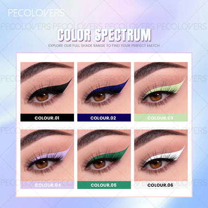 1PC Matte Colored Liquid Eyeliner Pen, Quick Drying, Smooth, Black/brown/blue, for A Charming Halloween Christmas Eye Makeup