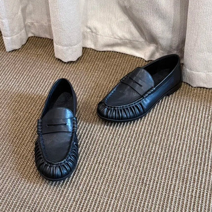 BANFANG Women's Shoes Summer New Fashion Classic Luxury Brand Design Loafers Sheepskin Comfortable Casual Shoes For Woman