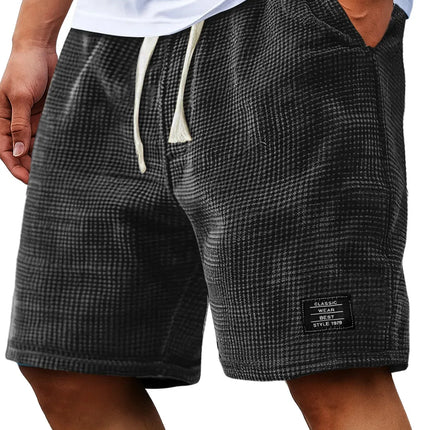 Summer Men's Waffle Business casual shorts New Korean Fashion Drawstring Baggy Short Pants Fitness Breathable Streetwear Gym
