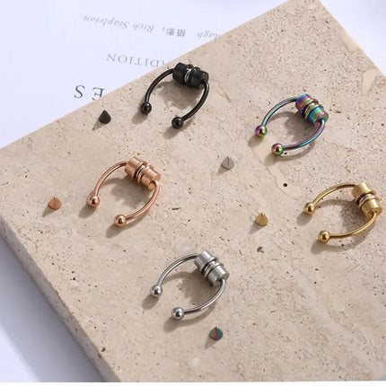 Stainless Steel Fake Piercing Nose Ring Hoop Septum Non Piercing Nose Clip Rock HipHoop Magnet Fashion Punk Women Nose Hoop Ring