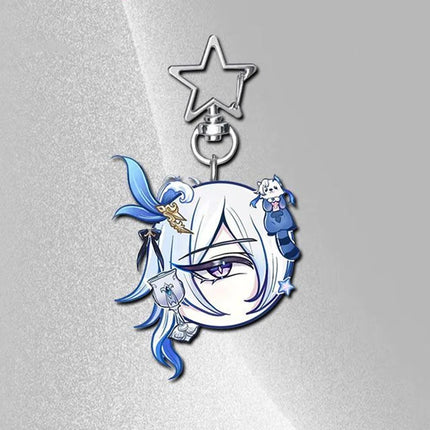 Game Venti Neuvillette Flins Cosplay Keychain Kawaii Acrylic Keyring Key Chain Bag Ornament Decoration Props
