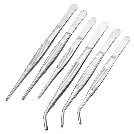 Stainless Multifuctional Steel Elbow Tweezers Aquarium Clip Long Tongs Medical Tweezers Forceps Pet Feeding Tools Non-slip