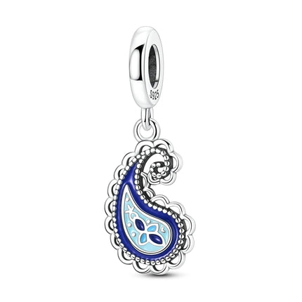 Blue Series 925 Sterling Silver Owl Butterfly Pirate Ship Car Beetle Clogs Charm Fit DIY Bracelet Necklace Fun Matching Gifts