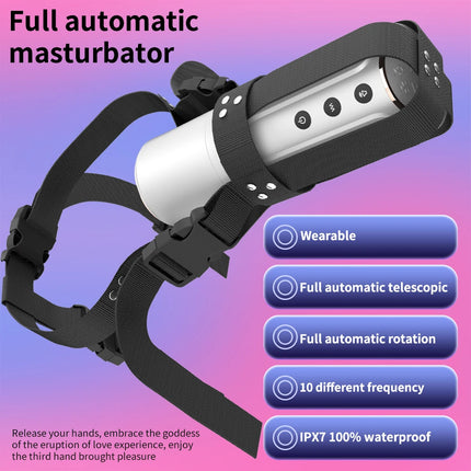 Adult Sex Toys for Men Adjustable Strap-on Automatic Male Masturbation Cup Wearable Sex Harness Male Hands Free Masturbator