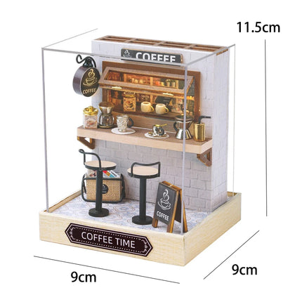 NEW DIY Wooden Book Nook Figurines Miniatures Doll House Kit 3D Puzzle Bookend for Friends Birthday Gifts Home Decor Crafts