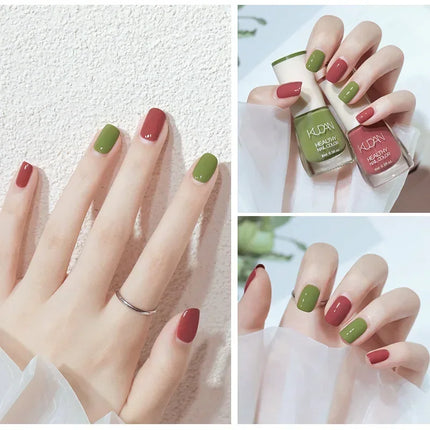 8ml Water-based Nail Polish No Baking Long Lasting Semi-permanent Quick Dry non-peelable Nail Varnish DIY Fashion Manicure