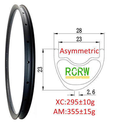 29er MTB XC AM 270g-465g Carbon Rim 28/30/32/34/35/36/38/40 Wide 23/25/28/30mm Deep Symmetric or Asymmetric UD 24/28/32/36Hole