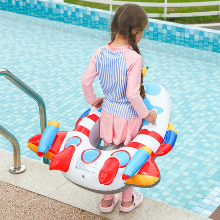 1PC Inflatable Rocket Boat Pool Floats with Mini Water Gun, Summer Swim Ring, Perfect for Summer Beach and Pool Parties