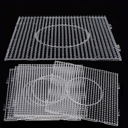 Fuse Beads Boards 5mm Large Clear Plastic Pegboards for Kids Craft Beads Pixel Puzzle Pegboards Creative Handmade Craft Toy Gift