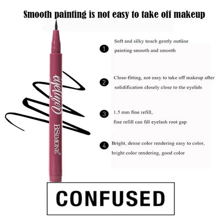 Waterproof Black Eyeliner Pen Quick Drying Long Lasting Matte Smooth Easy To Color Liquid Eyeliner Pen Makeup Cosmetics