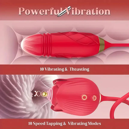 Powerful Sucker Vibrator Female Telescopic Nipple Clitoris Stimulation Dildo Thrusting Licking Vagin Massager Adult Sex Toys