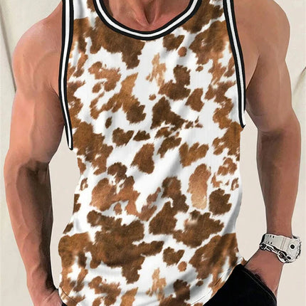3D Camouflage Printed Men's Tank Top Outdoor Running And Sports Men's Loose Sleeveless T-shirt Summer Daily Casual Men's T-shirt