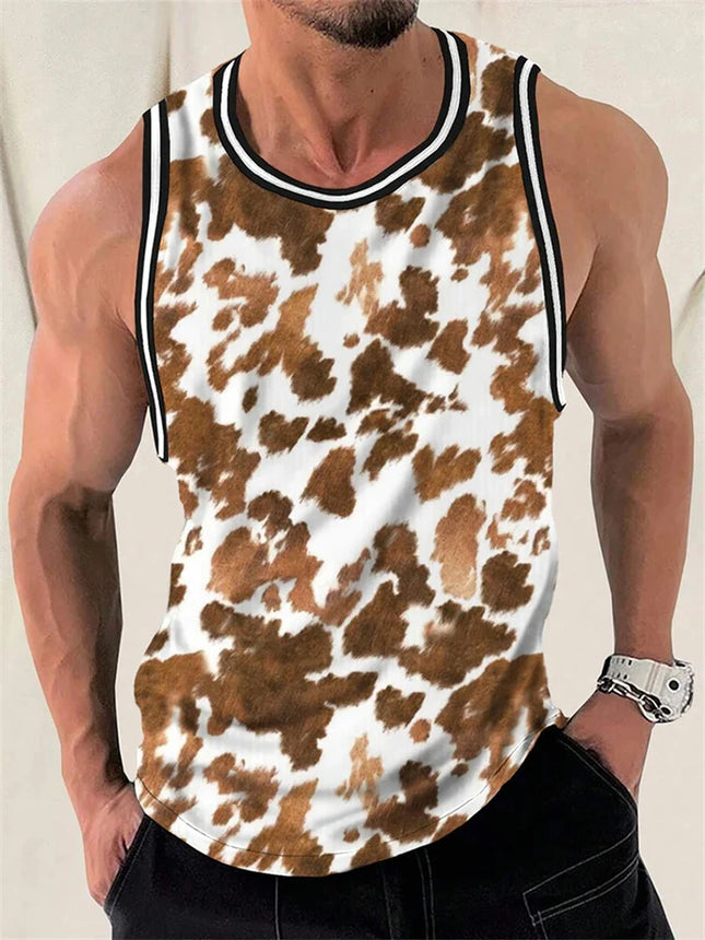3D Camouflage Printed Men's Tank Top Outdoor Running And Sports Men's Loose Sleeveless T-shirt Summer Daily Casual Men's T-shirt