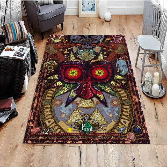 The Legend of Zelda Majora's Mask Area Rug Gaming Rug Video Game Rug Rugs for Living Room Home Decor Rug Non Slip Floor Mat