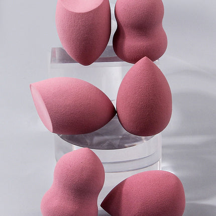 6PCS multi-color professional makeup sponge egg set, high resilience, fine makeup application, smooth facial makeup tool