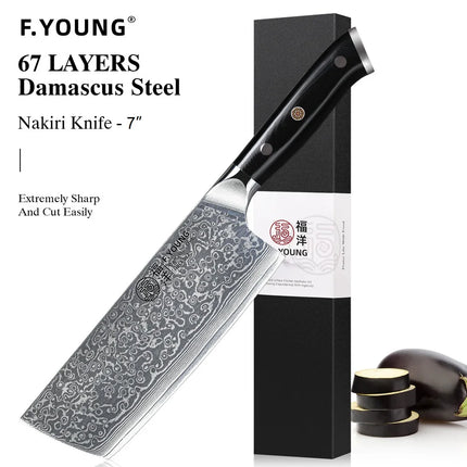 F.YOUNG Professional Kitchen Knives Damascus Steel Japanese Chef Knife Slicer Sashimi Utility Fruit Cooking Kitchenware Utensils