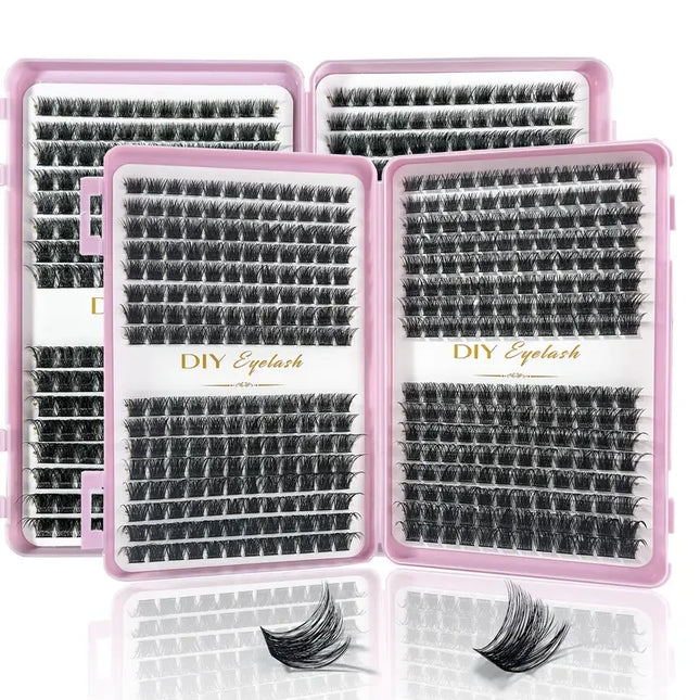 Eyelash Extension Kit - Individual Eyelashes Set, D-Curl, Multiple Lengths, Odorless, Easy to Apply for Home Makeup Books