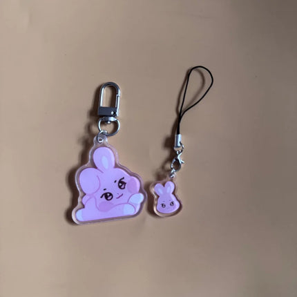 2pcs/set Ateez Aniteez Cartoon Character Keychain Keyring Phone Cute Strap Pendant Hongjoong Yunho Yeosang San Accessories