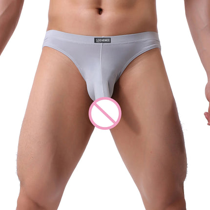 Men Sexy Underwear Man Long Penis Sheath Elephant Nose Briefs Ball Cock Pouch Underpants Ice Silk Panties Hombre Cueca