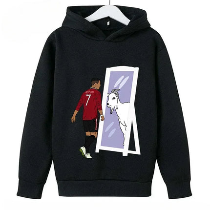 Spring Autumn Casual Children's Hoodie Sports Sweatshirt for Boys and Girls Ronaldo Printed 2-14 Years Fashion Kids Pullover Top