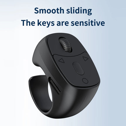 New BT 5.3 Ring Remote Control One Click Selfie Page Turning Roller Fingertip Controller for Phone Liking Scrolling Hands Free