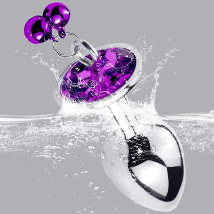 3 Size Metal Anal Plug Crystal and Bells Anus Dilator Sex Toys Bullet Stainless Steel Butt Plug Men Women Couples Adult Toys
