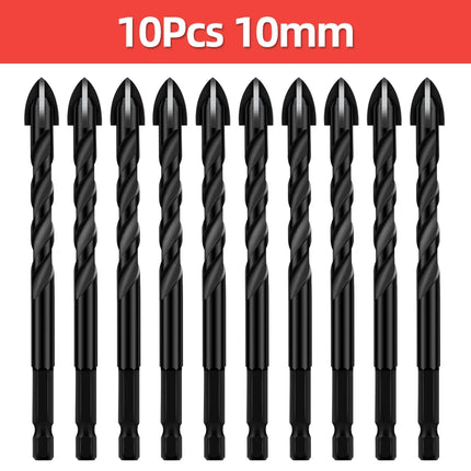 TOOLEYE Cross Hex Drill Bit Set For Concrete Porcelain Tile Glass Metal Multifunction Drill Bits Kit Power Tools Drilling Drills