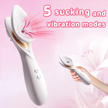 Powerful 2 in 1 Vagina Sucking Vibrator Nipple Oral Vacuum Stimulator G Spot Clitoris Massage Female Masturbator Sex Toys Women