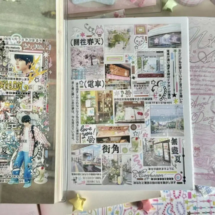 New Cute Japanese Anime Sticker Book Girl Diary Phone Case DIY Scrapbook Sticker Kawaii Decorative Sticker Children's Cute Gift