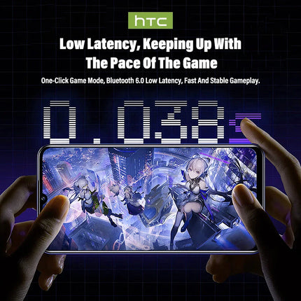 HTC NE70 Bluetooth Earphones Touch Screen TWS in-Ear Wireless Headphones AI Translator Noise Reduction Earbuds Game Heatset