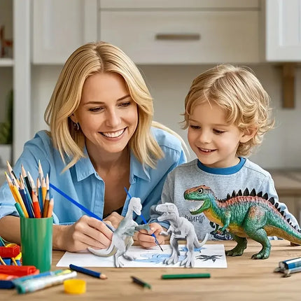 DIY Unpainted Dinosaur Painting Kit Blank White Dinosaur Figures Model Graffiti Art Craft Set Montessori Educational Toy Gifts