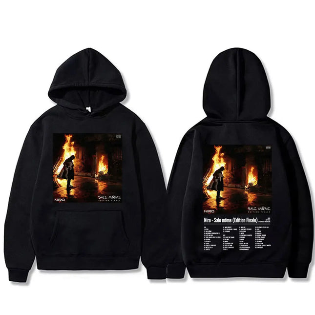 Rapper Niro OX7 Album Graphic hoodie Men Women Hip Hop Fashion Pop Music sweatshirt Male Casual Cotton Vintage pullover hoodies